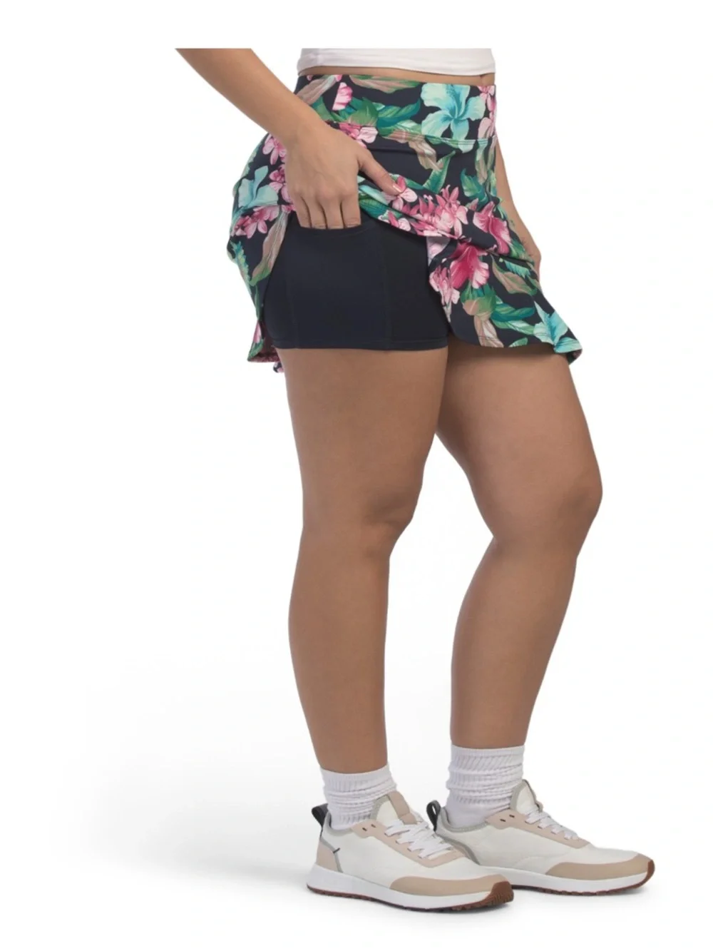 Tommy Bahama Ruffle Hem Floral Skort with Matching Scrunchie - Picture 4 of 4